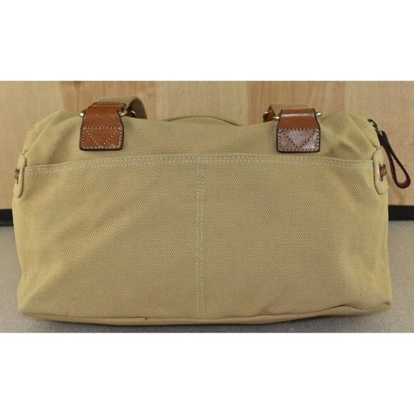 Fossil Womens Canvas/Leather Tan Front Flap Front Pockets Crossbody Purse - Picture 3 of 10